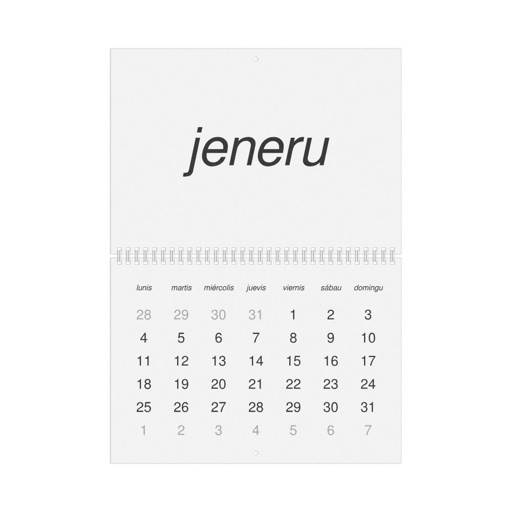 Leskoff 2027 Wall Calendar, Extremaduran-Labeled, Monday-Start Layout, Wire-Bound, 11.7 x 8.3 in (29.7 x 21.0 cm), image 1 of 1