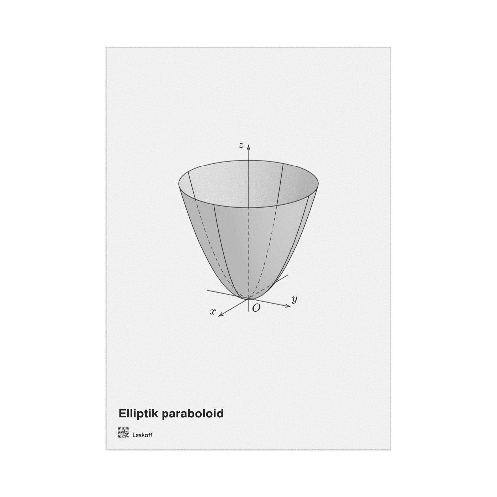 Leskoff Elliptic Paraboloid Poster, Solid Surface, Uzbek-Labeled, image 1 of 1