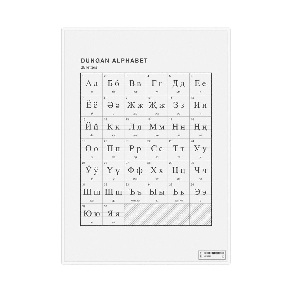 Leskoff Dungan Alphabet Chart, 8.3 x 11.7 in (21.0 x 29.7 cm, Desk Chart, Laminated), image 1 of 2