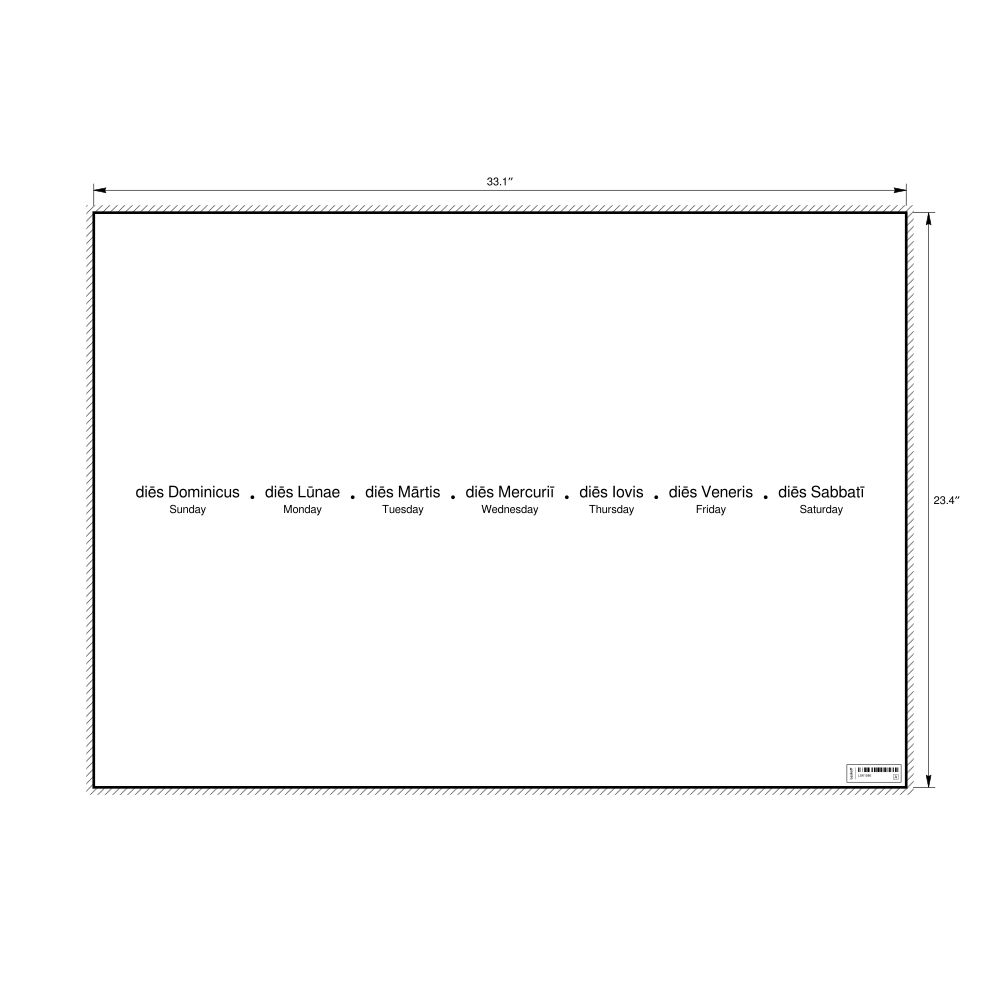 Leskoff Days of the Week Poster, Latin/English-Labeled, image 1 of 1