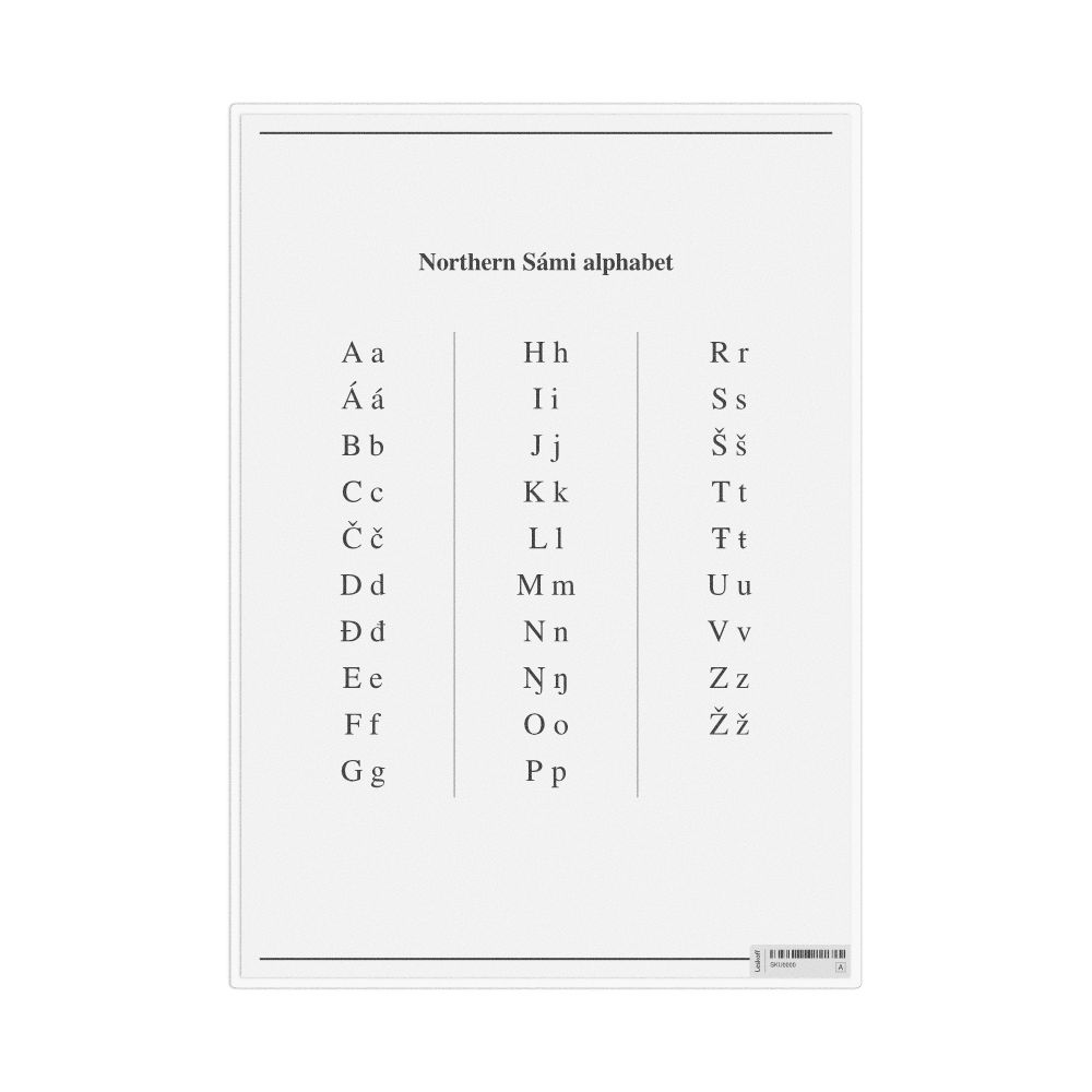 Leskoff Northern Sámi Alphabet Chart, image 1 of 1