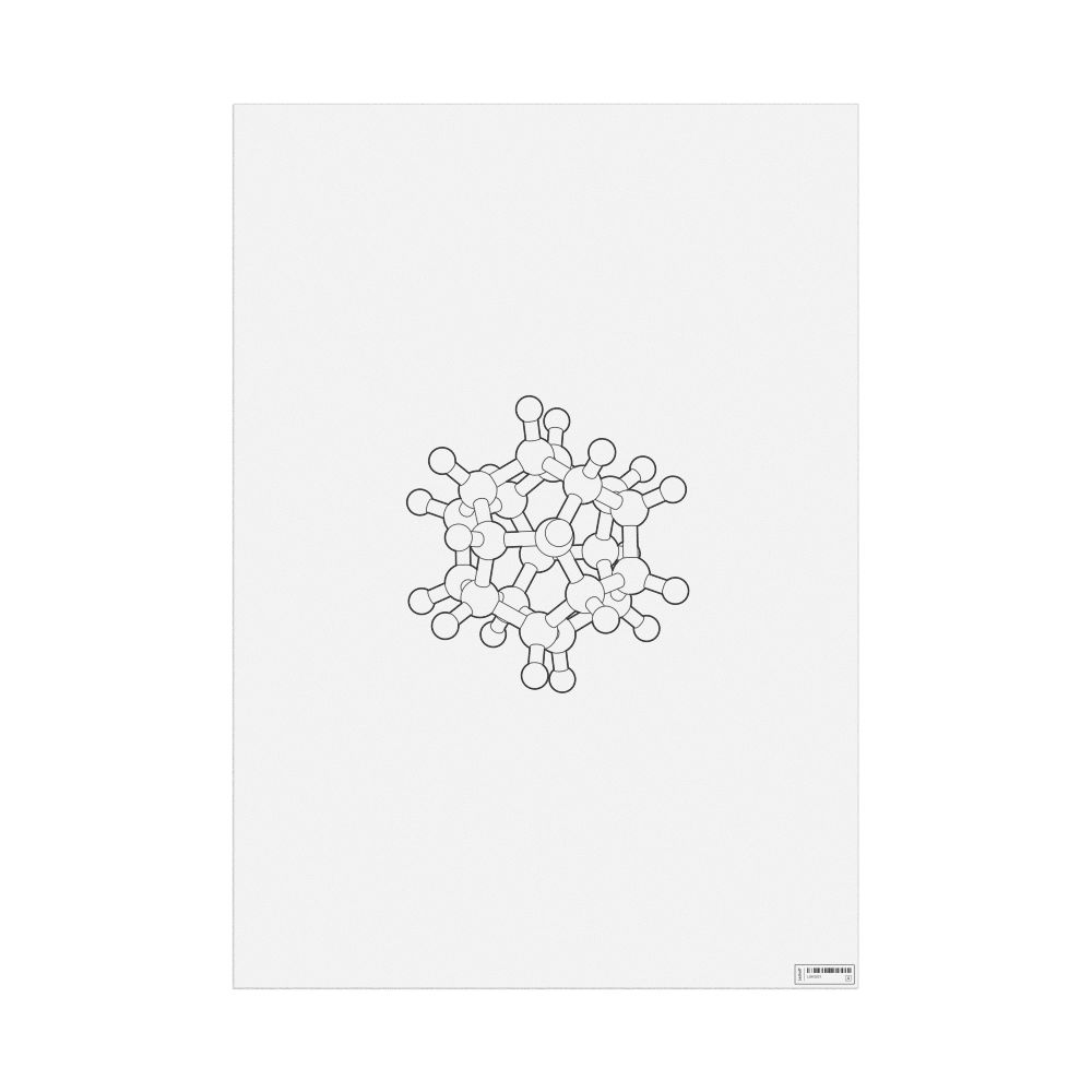 Leskoff Dodecahedrane Molecule Poster, Ball-and-Stick Model, Stylized, image 1 of 1