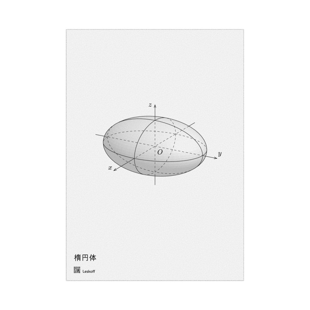 Leskoff Ellipsoid Poster, Solid Surface, Japanese-Labeled, image 1 of 1