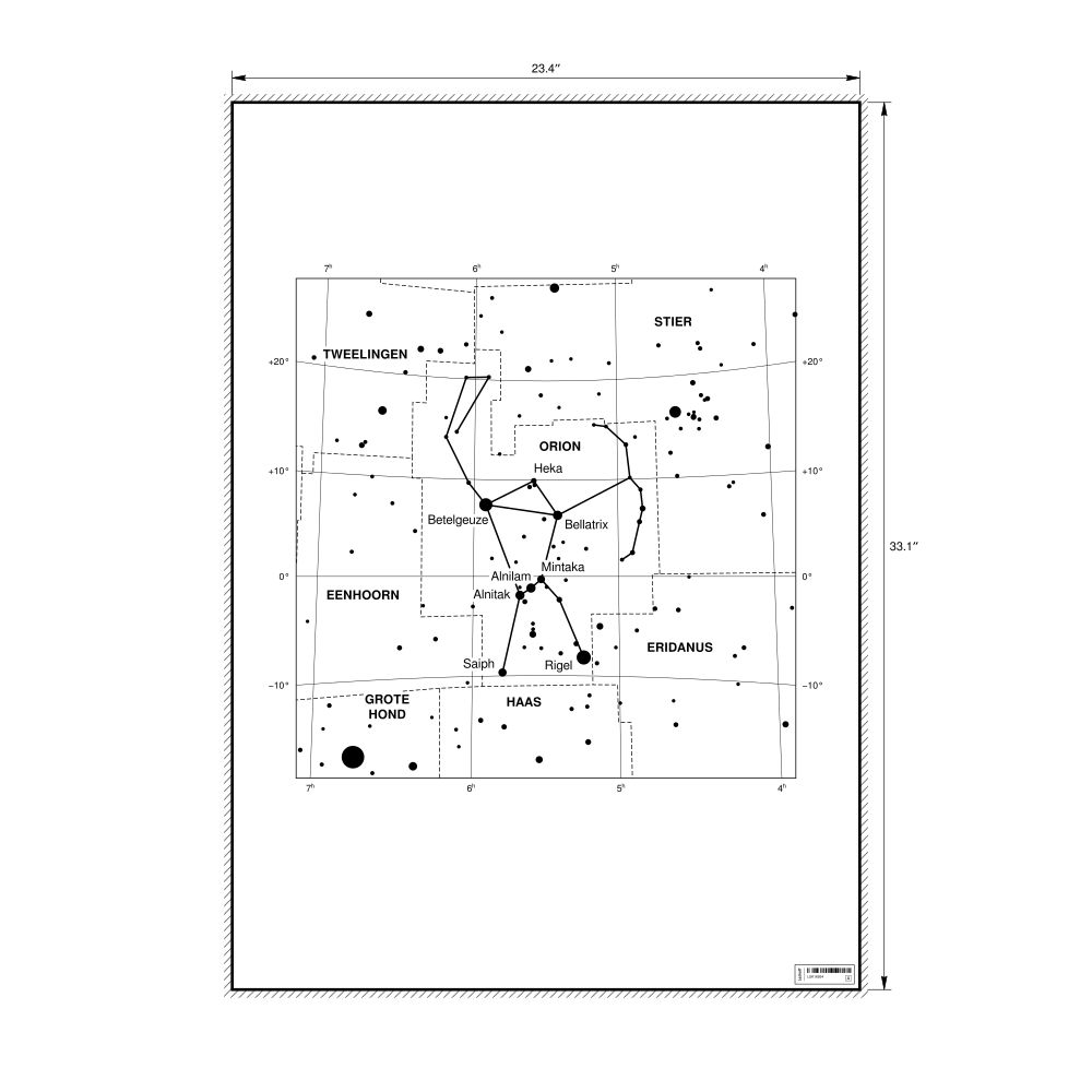 Leskoff Orion Constellation Poster, Dutch-Labeled, image 1 of 2