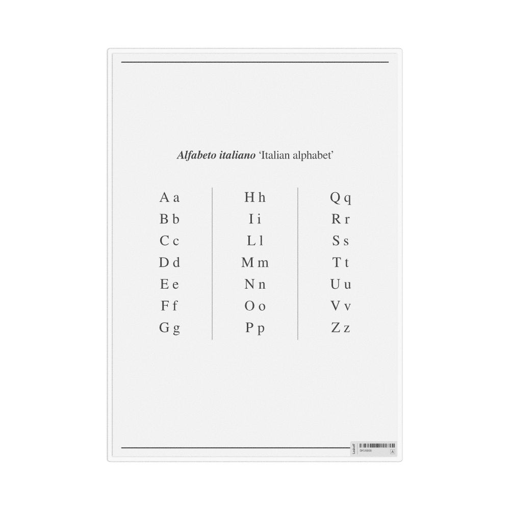 Leskoff Italian Alphabet Chart, image 1 of 1