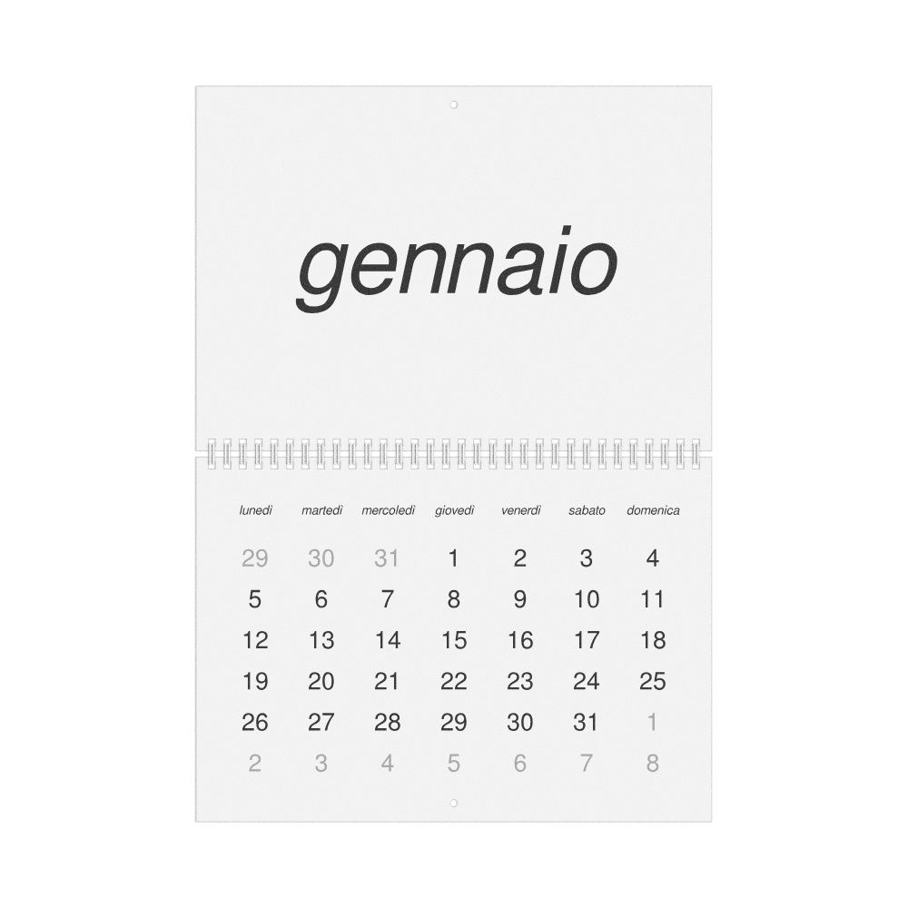 Leskoff 2026 Wall Calendar, Italian-Labeled, Monday-Start Layout, Wire-Bound, 11.7 x 8.3 in (29.7 x 21.0 cm), image 1 of 1
