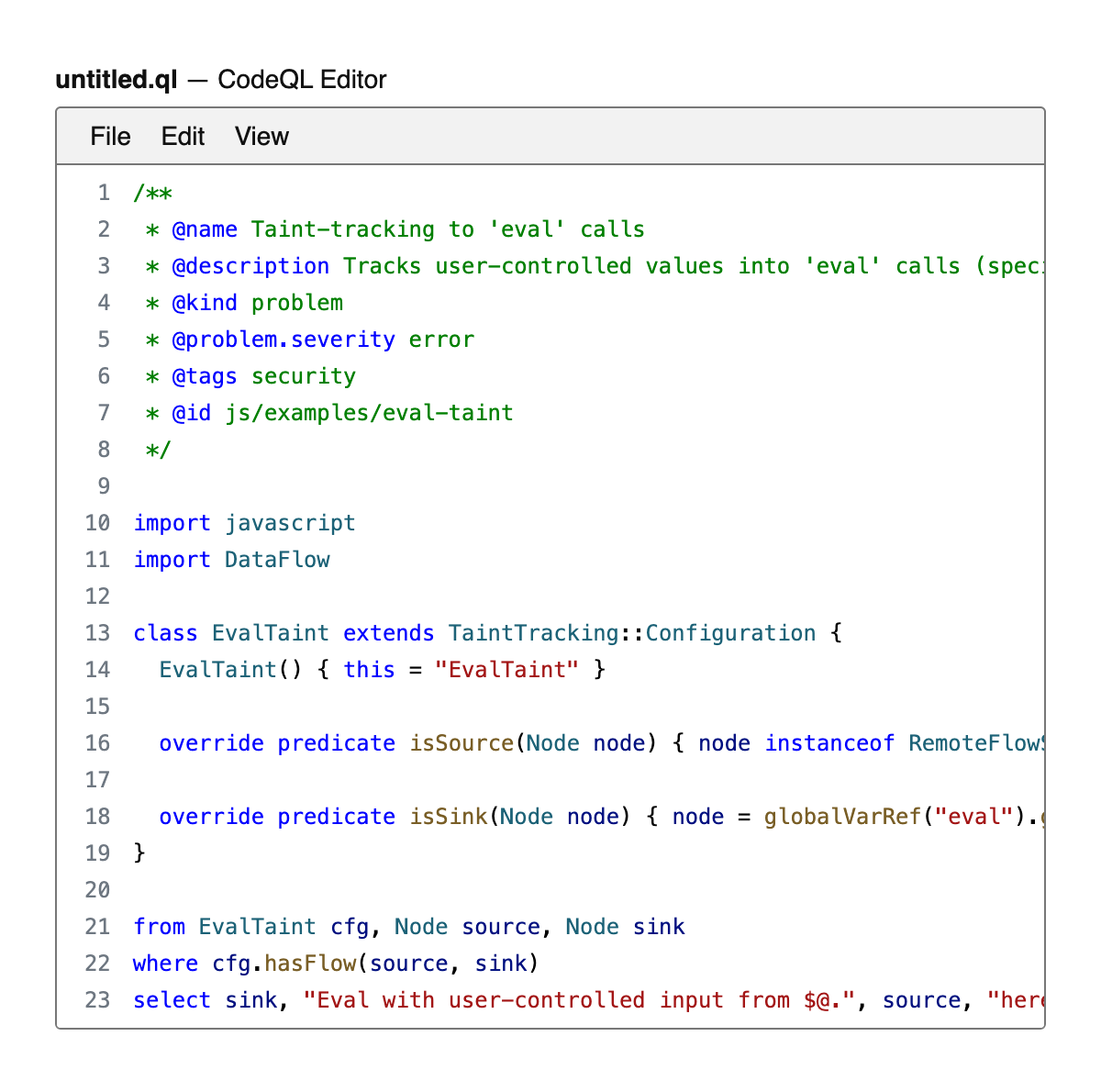 CodeQL Editor
