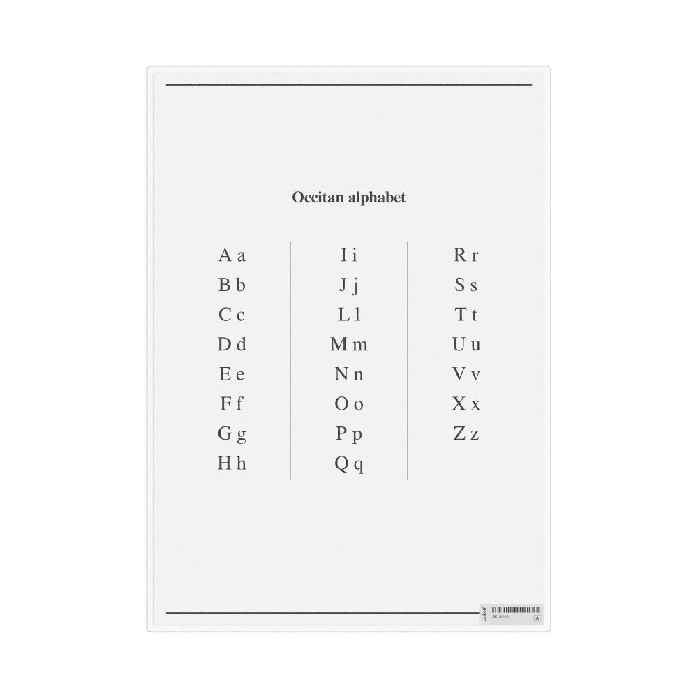 Leskoff Occitan Alphabet Chart, image 1 of 1