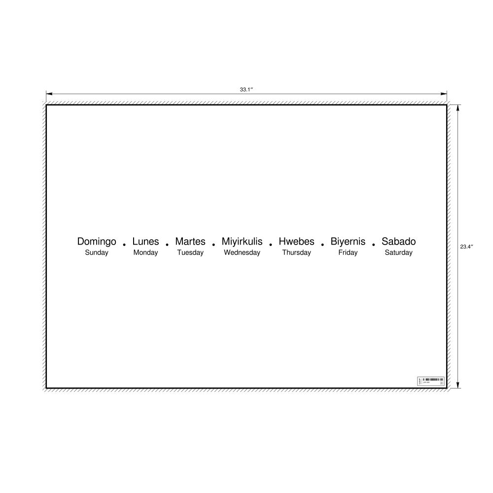 Leskoff Days of the Week Poster, Masbateño/English-Labeled, image 1 of 1