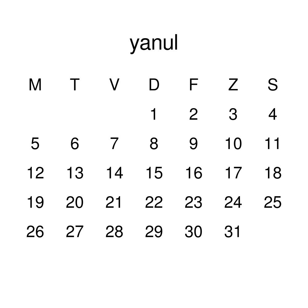 Leskoff 2026 Wall Calendar, Volapük-Labeled, Monday-Start Layout, Poster / Wall Print, 23.4 x 33.1 in (59.4 x 84.1 cm), image 2 of 2