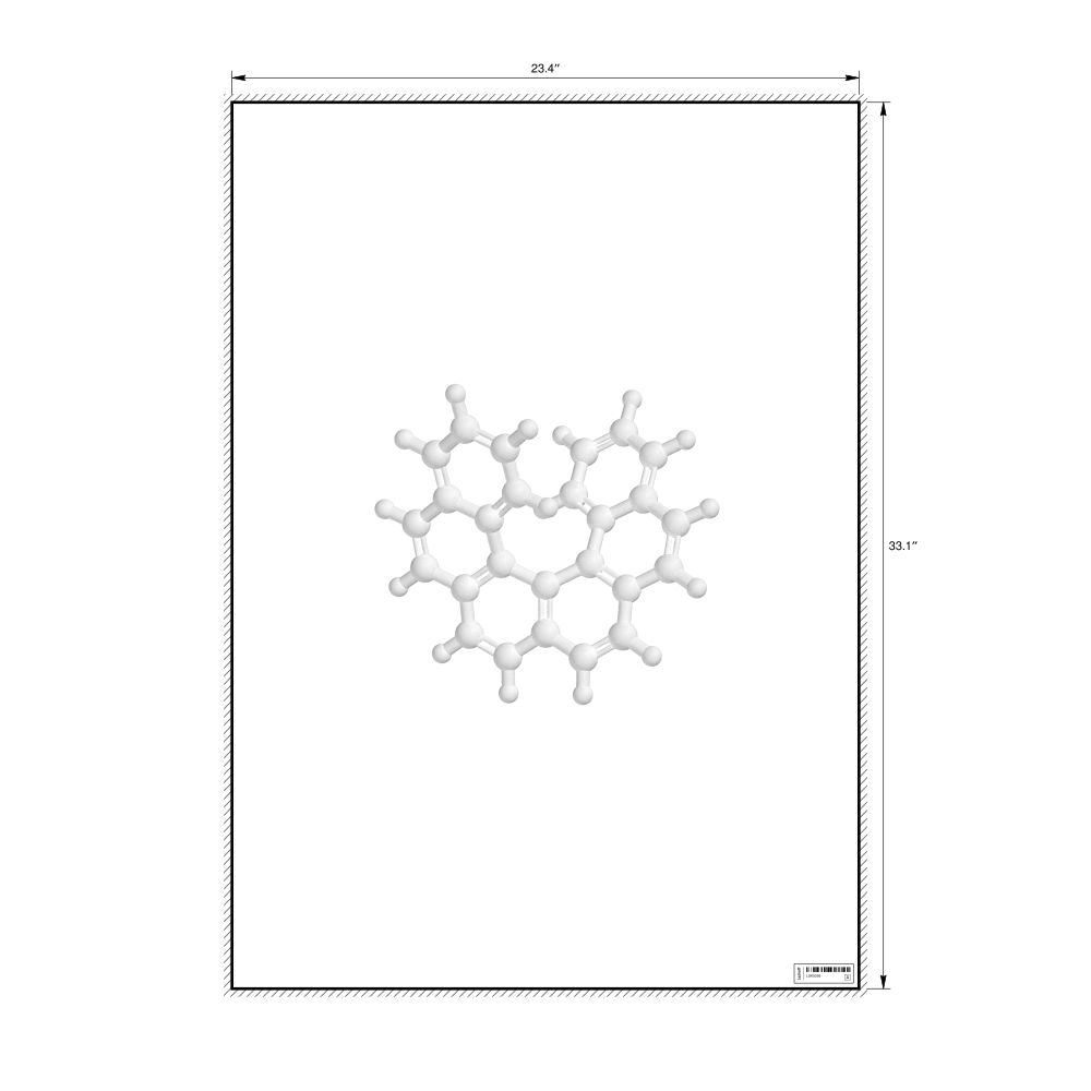 Leskoff Helicene Molecule Poster, Ball-and-Stick Model, image 1 of 1