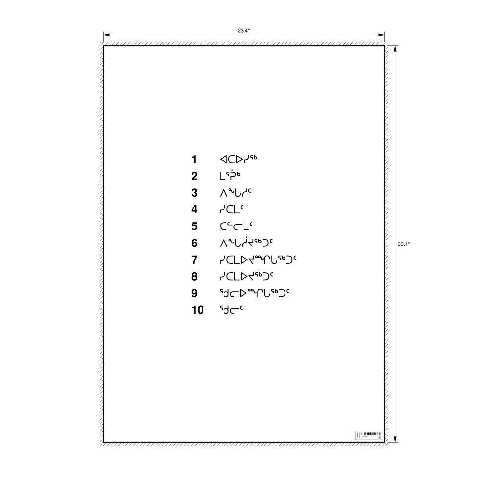 Leskoff Numbers 1–10 Poster, Inuktitut-Labeled, image 1 of 1