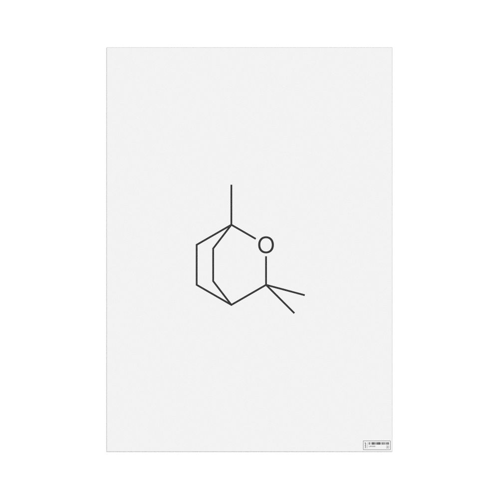 Leskoff Eucalyptol Molecule Poster, 2D Structure, image 1 of 1