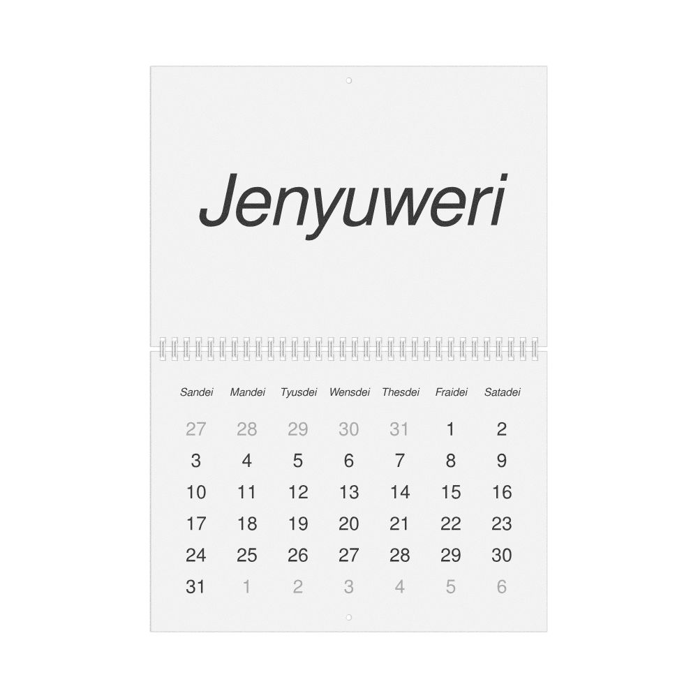 Leskoff 2027 Wall Calendar, Australian Kriol-Labeled, Sunday-Start Layout, Wire-Bound, 11.7 x 8.3 in (29.7 x 21.0 cm), image 1 of 1