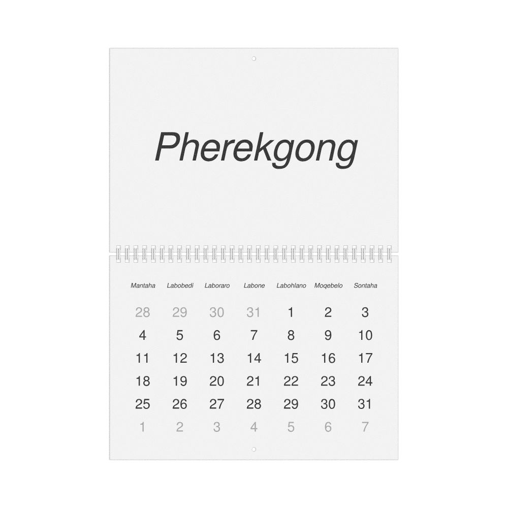 Leskoff 2027 Wall Calendar, Sotho-Labeled, Monday-Start Layout, Wire-Bound, 11.7 x 8.3 in (29.7 x 21.0 cm), image 1 of 1