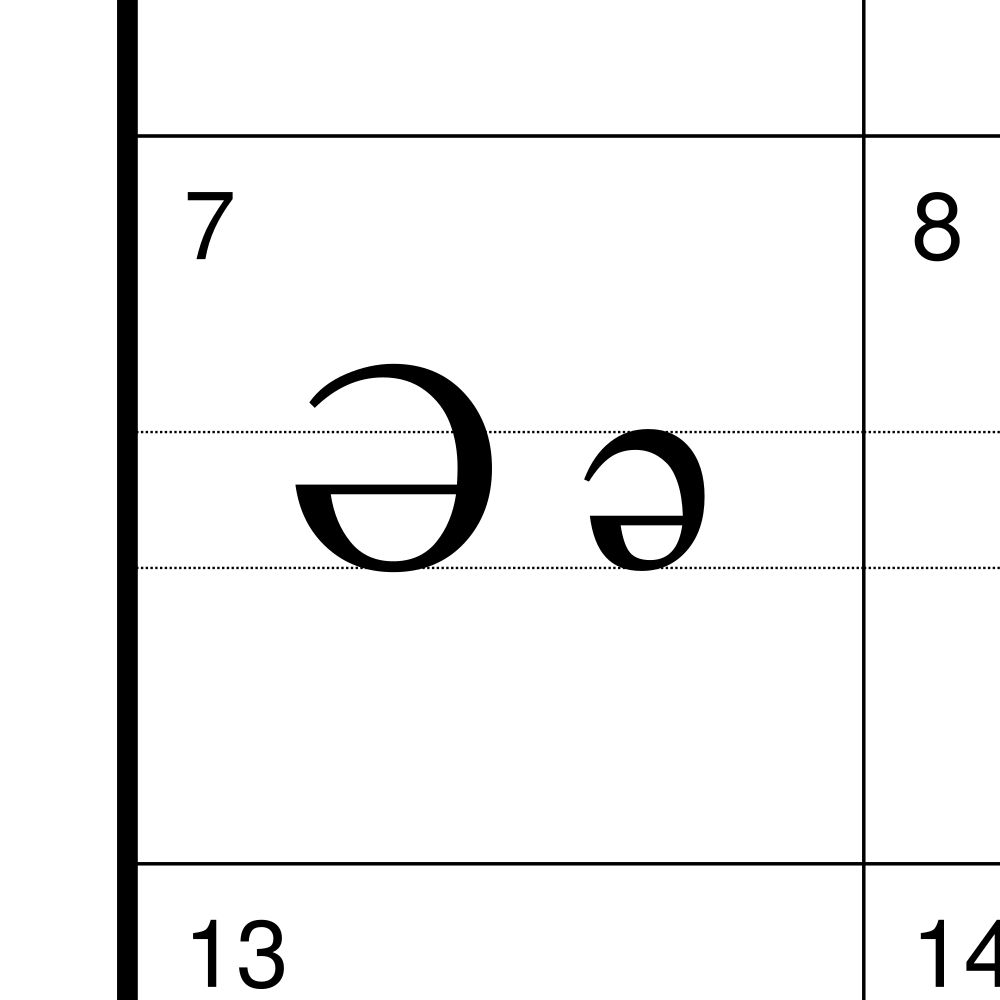 Leskoff Azerbaijani Alphabet Chart, 23.4 x 33.1 in (59.4 x 84.1 cm, Poster / Wall Chart), Belarusian-Labeled, image 2 of 2