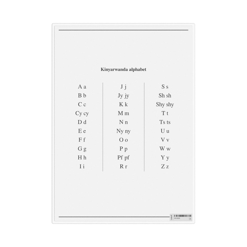 Leskoff Kinyarwanda Alphabet Chart, image 1 of 1