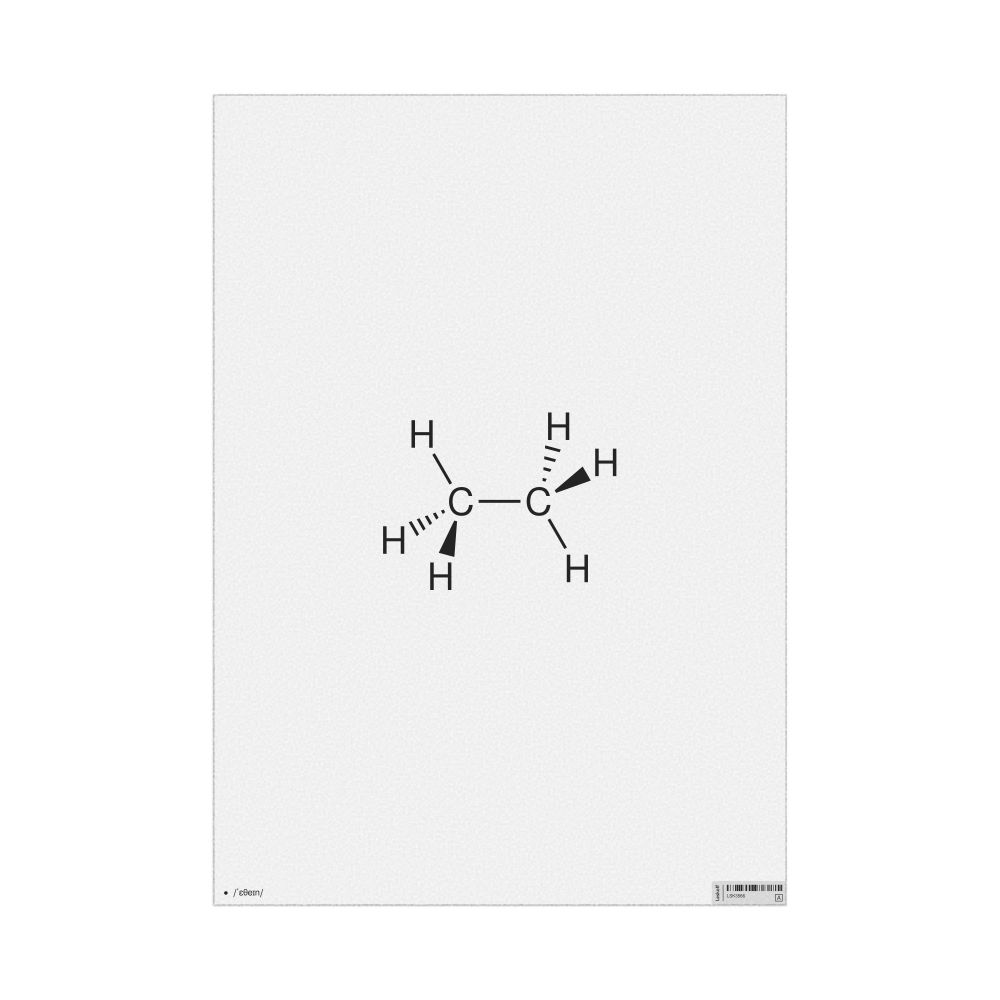 Leskoff Ethane Molecule Poster, 2D Structure, IPA-Labeled (English), image 1 of 1