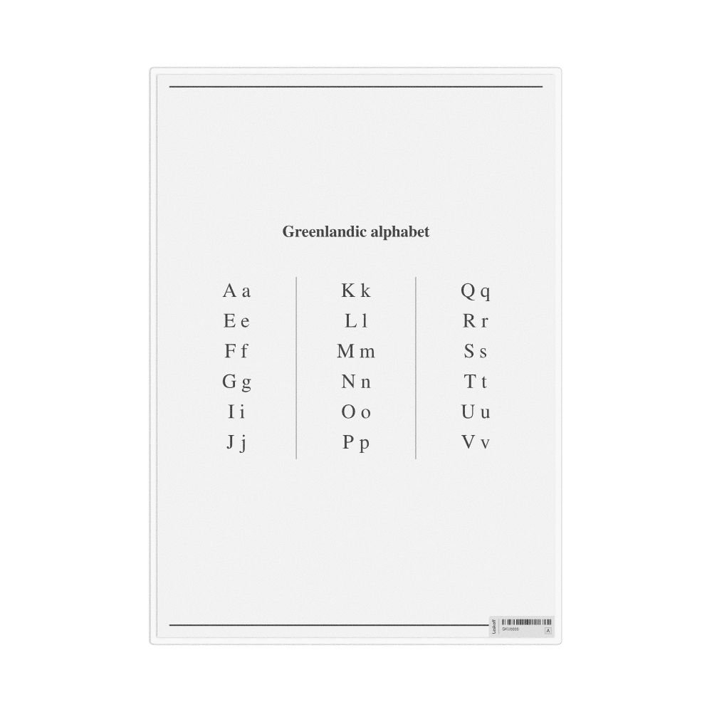 Leskoff Greenlandic Alphabet Chart, image 1 of 1