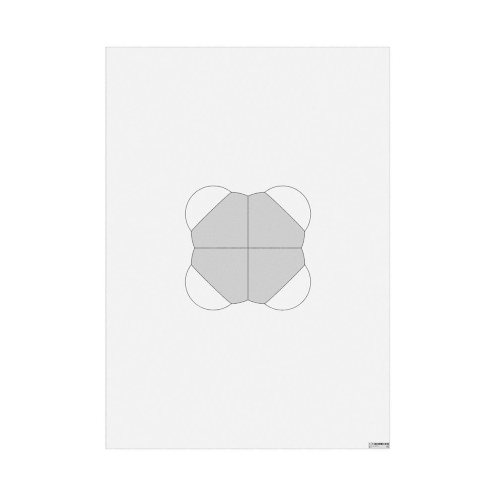 Leskoff Cyclobutadiene Molecule Poster, Space-Filling Model, image 1 of 1
