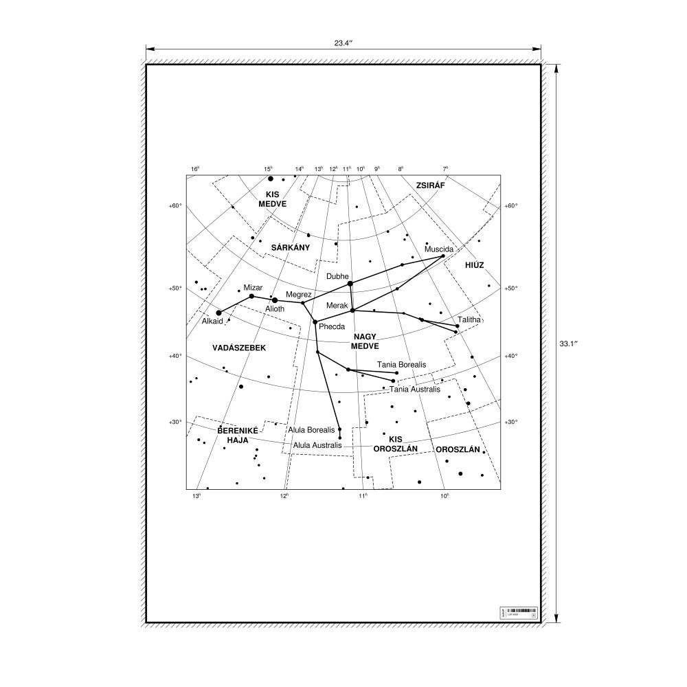 Leskoff Ursa Major Constellation Poster, Hungarian-Labeled, image 1 of 2
