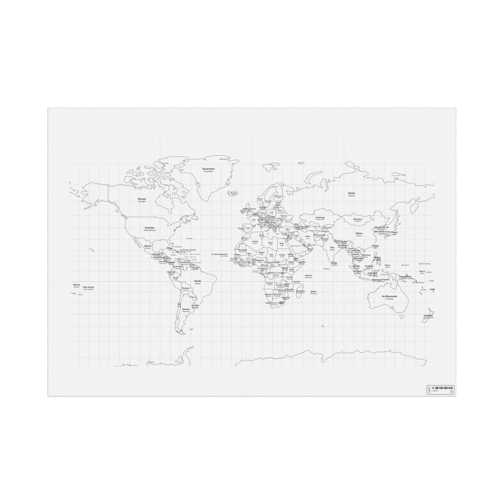 Leskoff World Wall Map (World Map Poster), Māori/English-Labeled, image 1 of 2