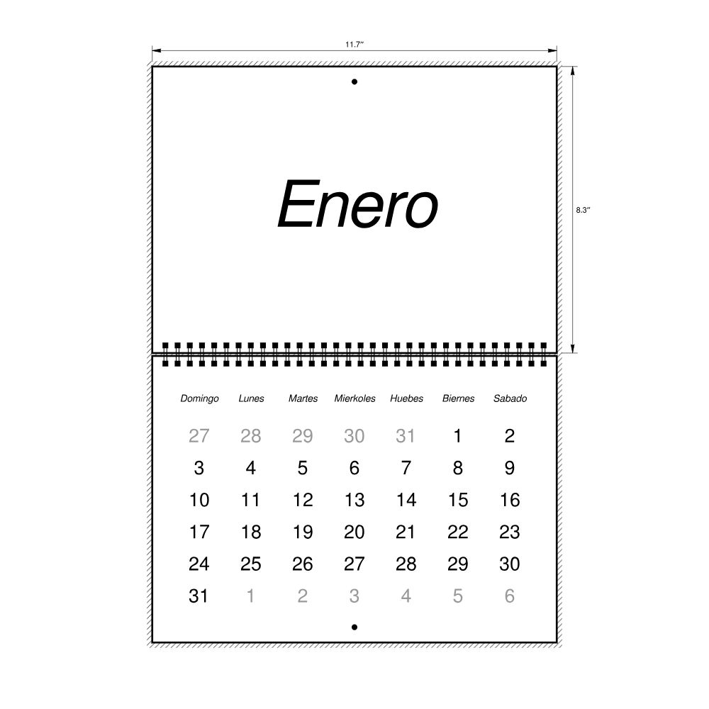 Leskoff 2027 Wall Calendar, Ilocano-Labeled, Sunday-Start Layout, Wire-Bound, 11.7 x 8.3 in (29.7 x 21.0 cm), image 2 of 2