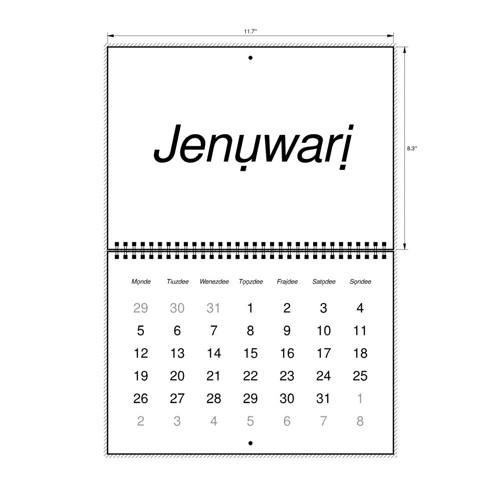 Leskoff 2026 Wall Calendar, Igbo-Labeled, Monday-Start Layout, Wire-Bound, 11.7 x 8.3 in (29.7 x 21.0 cm), image 2 of 2