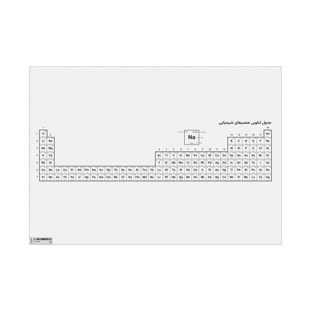 Leskoff Periodic Table Chart, 33.1 x 23.4 in (84.1 x 59.4 cm, Poster / Wall Chart), 32-Column Layout, Persian-Labeled, image 1 of 2