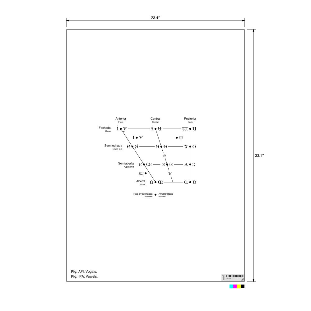 Leskoff IPA Vowel Chart Poster, Portuguese/English-Labeled, image 3 of 3