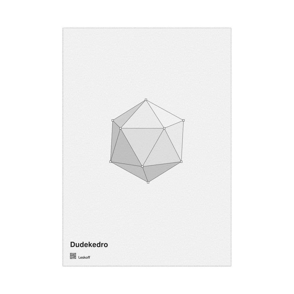 Leskoff Icosahedron Poster, Feature View, Esperanto-Labeled, image 1 of 1