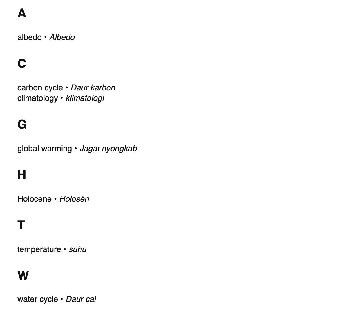 Climatology terms in Sundanese