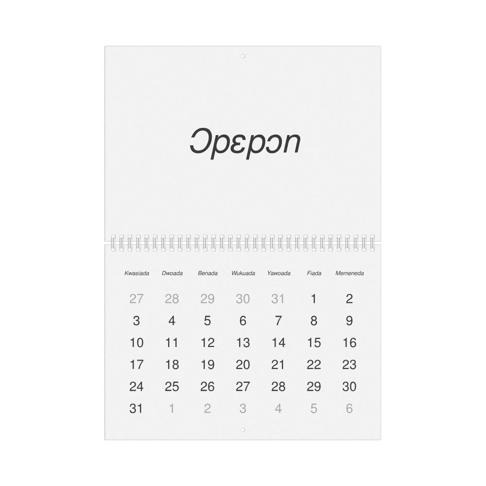 Leskoff 2027 Wall Calendar, Akan-Labeled, Sunday-Start Layout, Wire-Bound, 11.7 x 8.3 in (29.7 x 21.0 cm), image 1 of 1