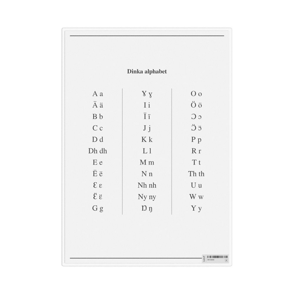 Leskoff Dinka Alphabet Chart, image 1 of 1