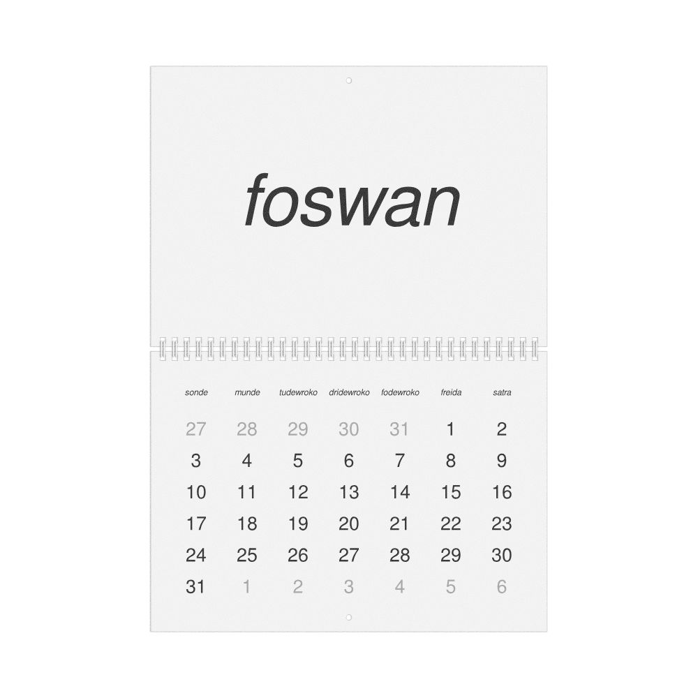 Leskoff 2027 Wall Calendar, Sranan Tongo-Labeled, Sunday-Start Layout, Wire-Bound, 11.7 x 8.3 in (29.7 x 21.0 cm), image 1 of 1