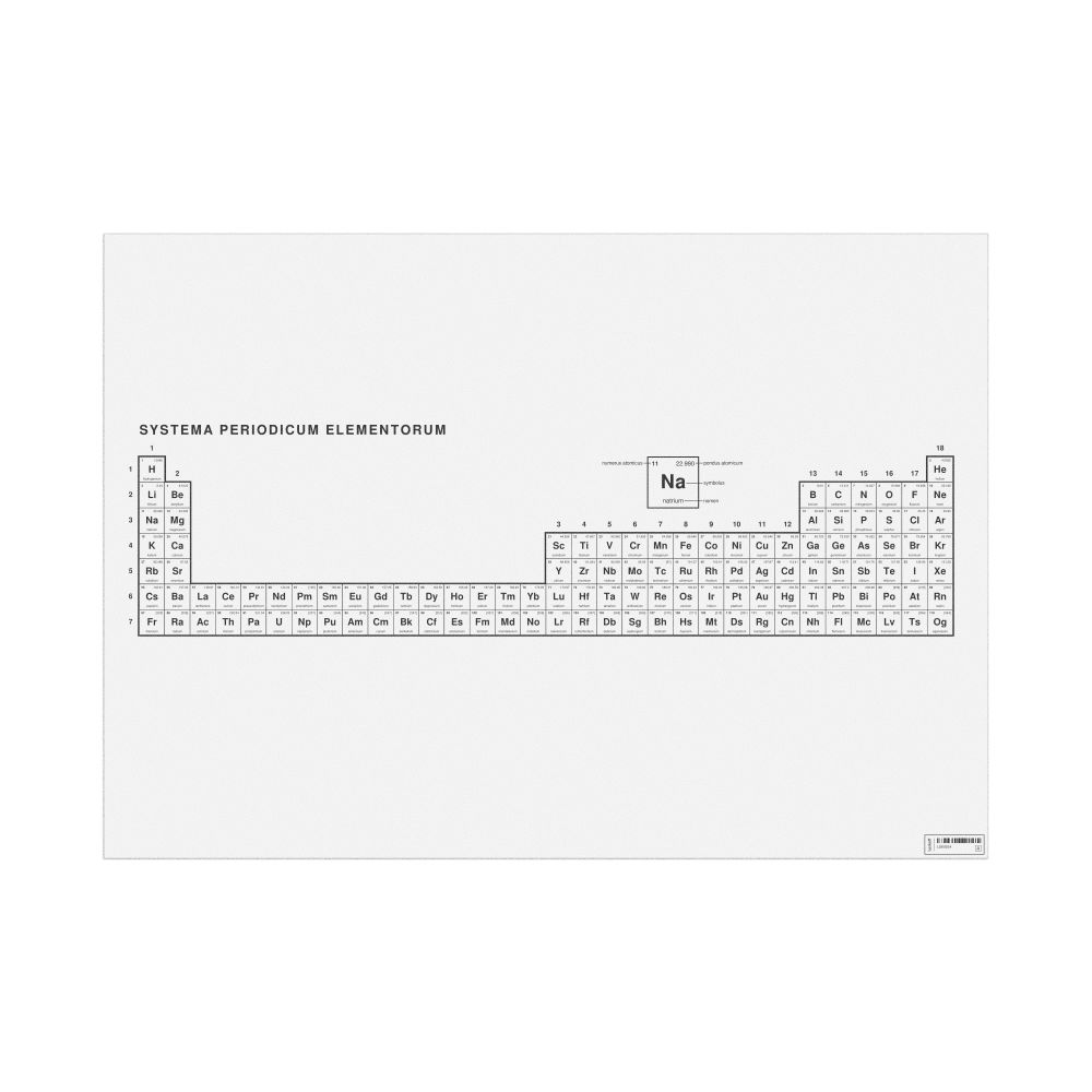 Leskoff Periodic Table Chart, 33.1 x 23.4 in (84.1 x 59.4 cm, Poster / Wall Chart), 32-Column Layout, Latin-Labeled, image 1 of 2