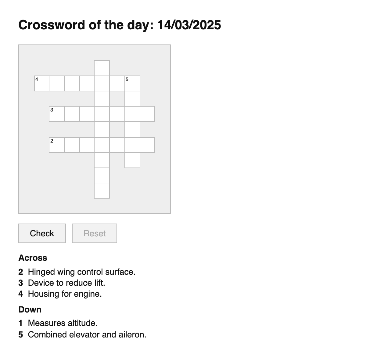 Aviation Crossword