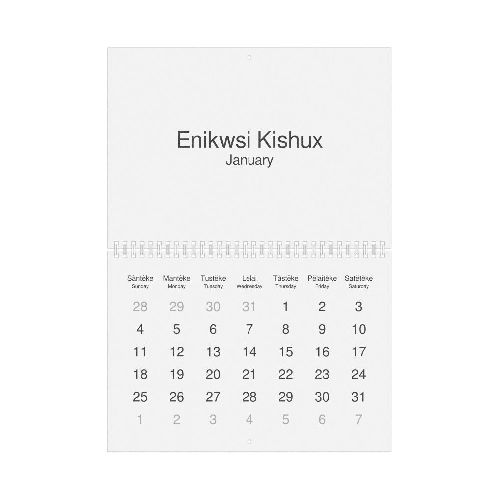 Leskoff 2026 Wall Calendar, Unami/English-Labeled, Sunday-Start Layout, Wire-Bound, 11.7 x 8.3 in (29.7 x 21.0 cm), image 1 of 1