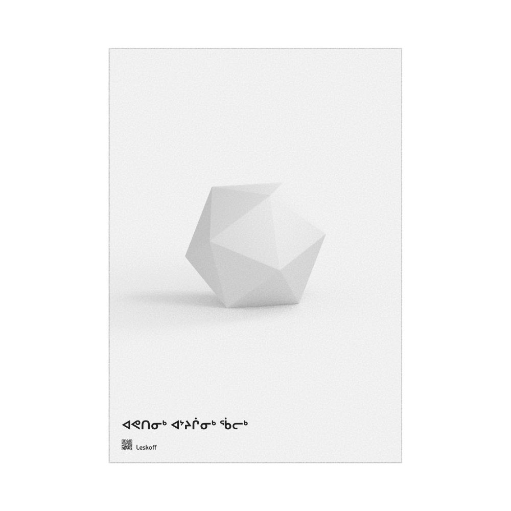 Leskoff Icosahedron Poster, Solid Shape, Inuktitut-Labeled, image 1 of 1
