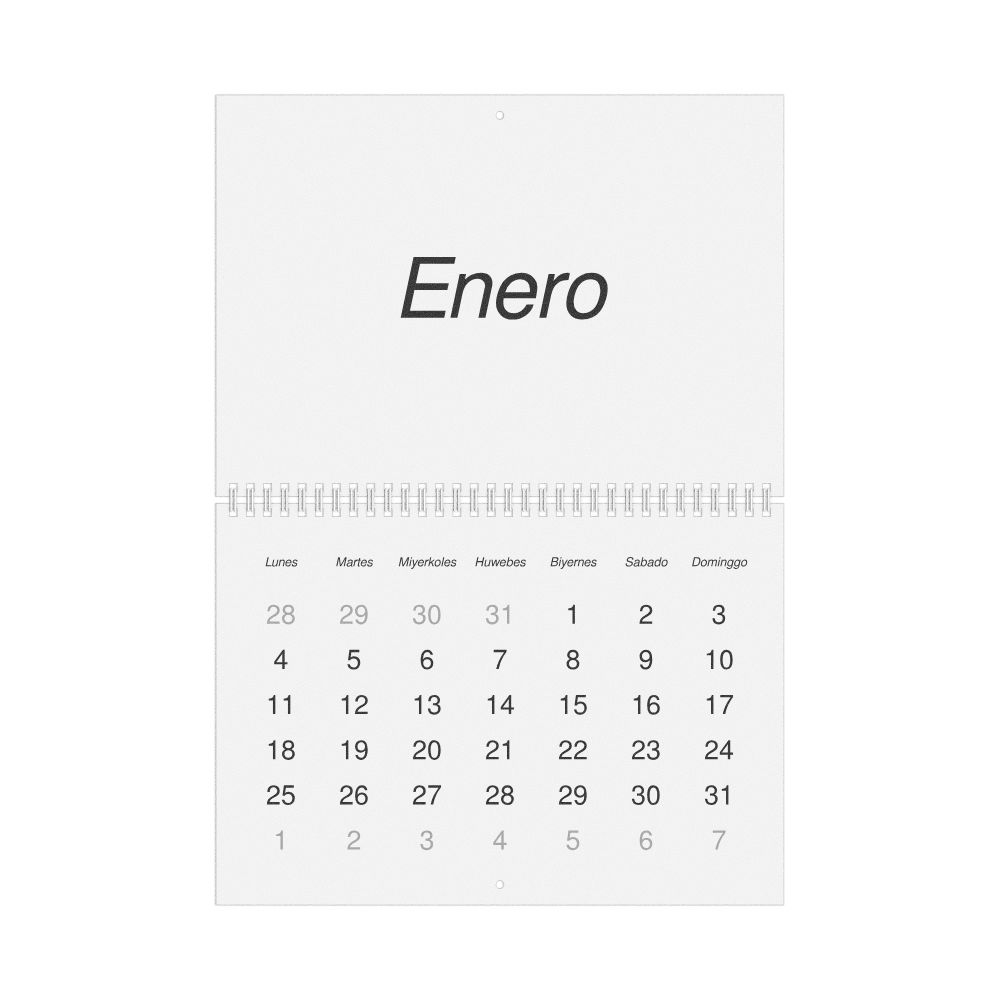 Leskoff 2027 Wall Calendar, Cebuano-Labeled, Monday-Start Layout, Wire-Bound, 11.7 x 8.3 in (29.7 x 21.0 cm), image 1 of 1