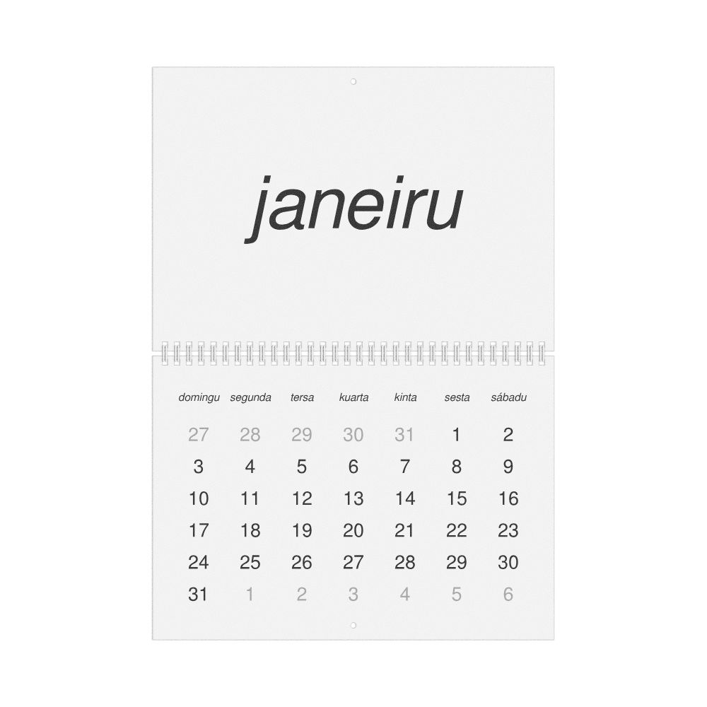 Leskoff 2027 Wall Calendar, Tetum-Labeled, Sunday-Start Layout, Wire-Bound, 11.7 x 8.3 in (29.7 x 21.0 cm), image 1 of 1