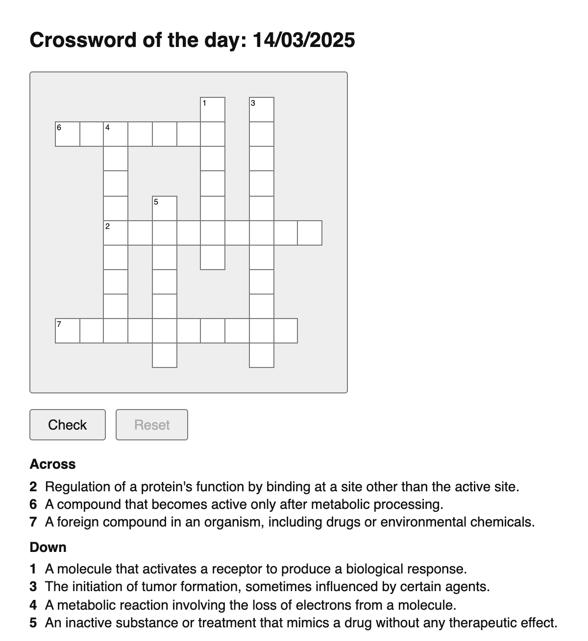 Pharmacology Crossword