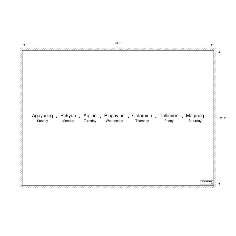 Leskoff Days of the Week Poster, Yup'ik/English-Labeled, image 1 of 1