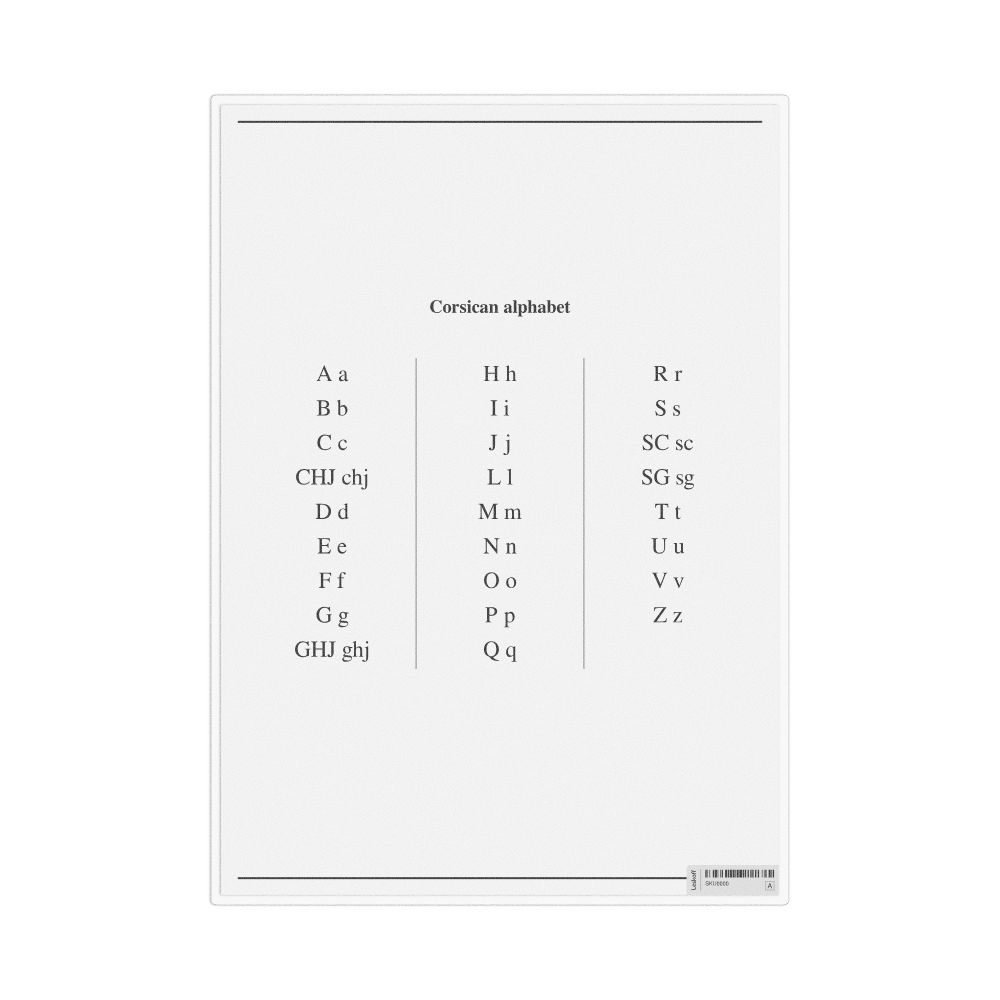 Leskoff Corsican Alphabet Chart, image 1 of 1