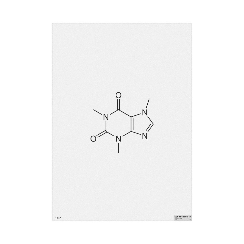 Leskoff Caffeine Molecule Poster, 2D Structure, Inuktitut-Labeled, image 1 of 1