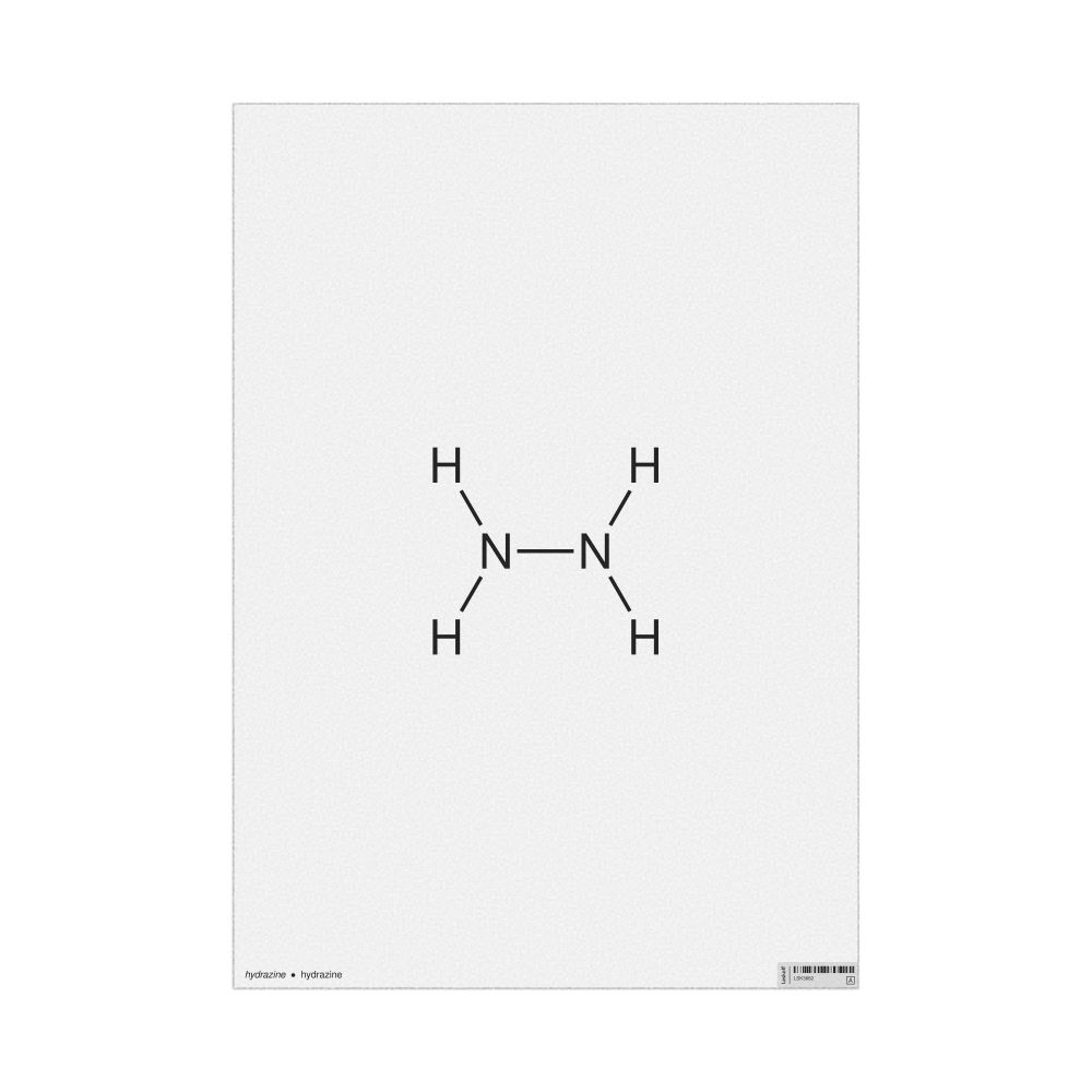 Leskoff Hydrazine Molecule Poster, 2D Structure, French/English-Labeled, image 1 of 1