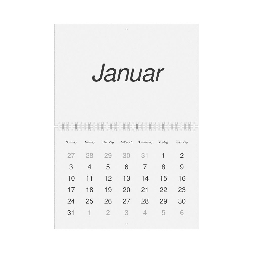Leskoff 2027 Wall Calendar, German-Labeled, Sunday-Start Layout, Wire-Bound, 11.7 x 8.3 in (29.7 x 21.0 cm), image 1 of 1