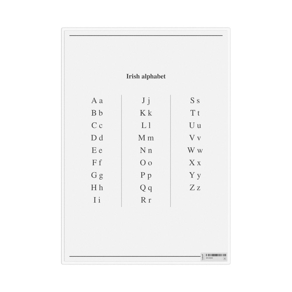 Leskoff Irish Alphabet Chart, image 1 of 1