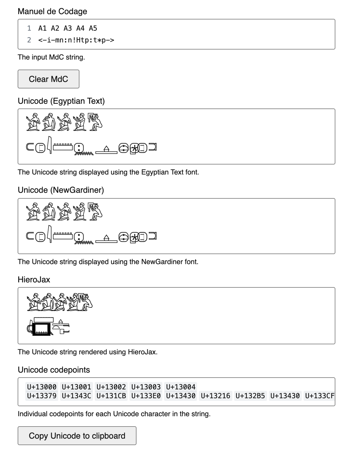 MdC to Unicode