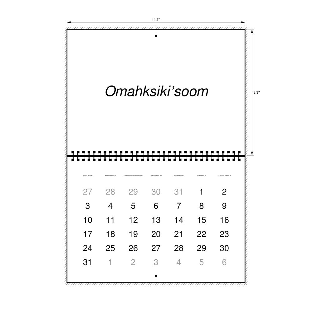 Leskoff 2027 Wall Calendar, Blackfoot-Labeled, Sunday-Start Layout, Wire-Bound, 11.7 x 8.3 in (29.7 x 21.0 cm), image 2 of 2